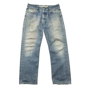Vtg Y2K Diesel Jean Men 34 (33x29) Blue Faded Medium Wash Denim Relaxed Straight
